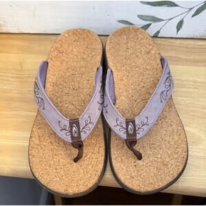 SOLE Women's 9 Flip Flops Cork Foot Bed Orthotic Purple Sandals